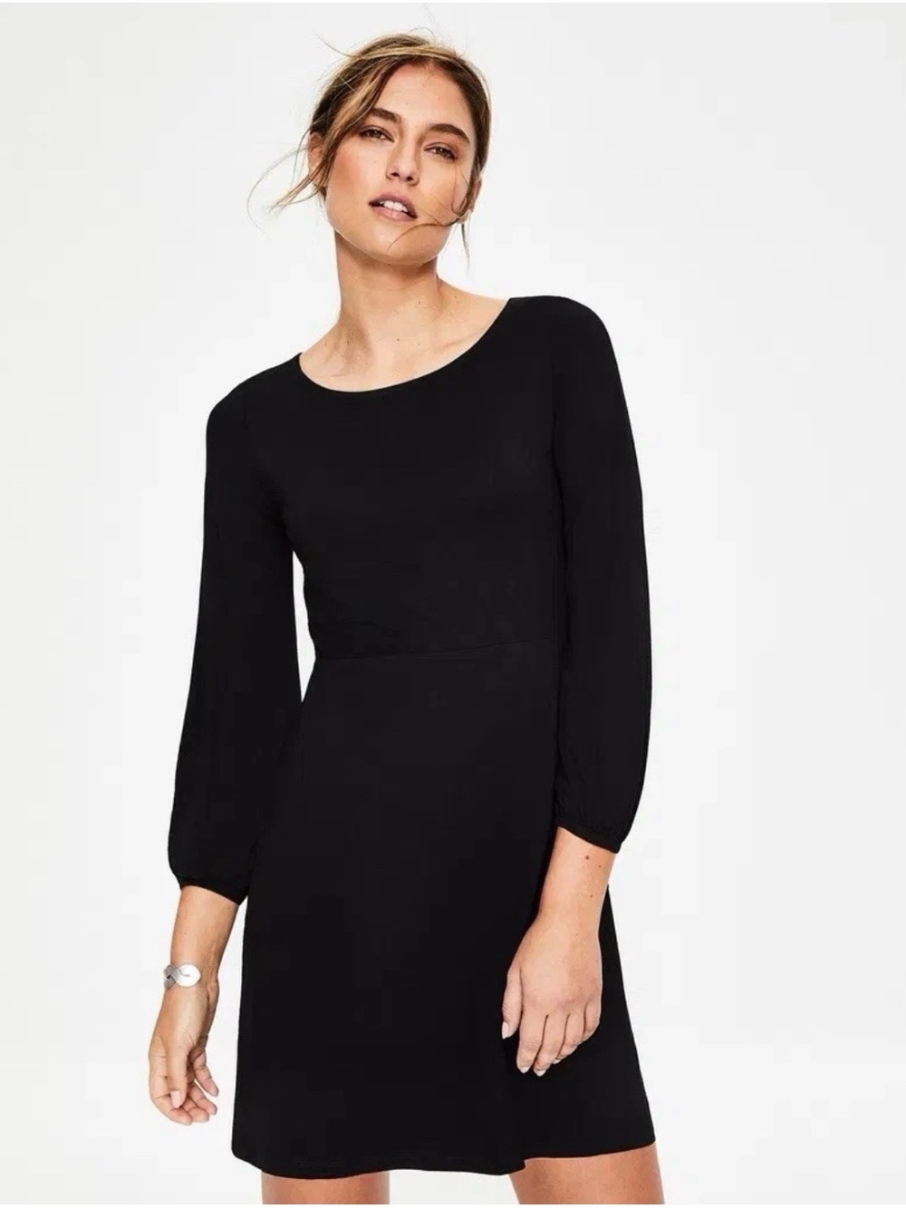 Boden Lucie Black Soft Jersey Tunic Dress - 4L